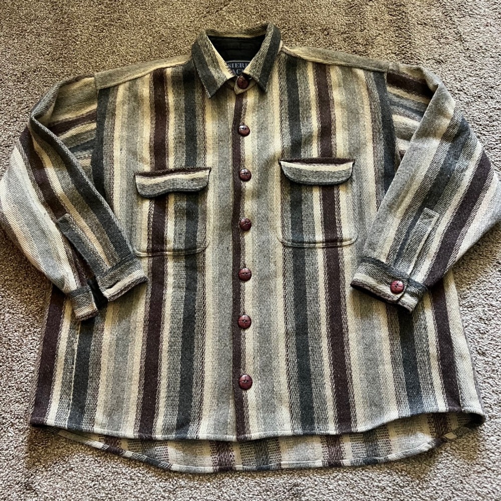 Sierra Pacific Wool BlendStriped Jacket Vintage Size‎ Large